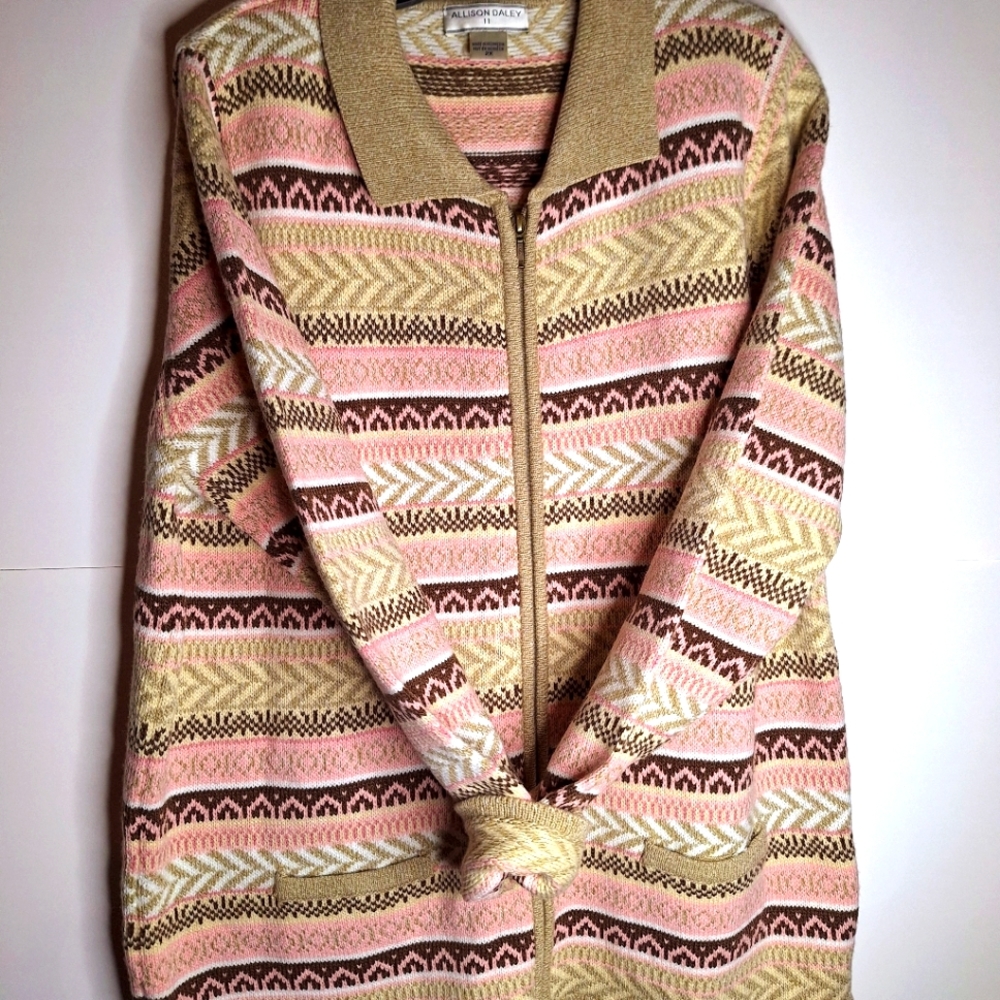 Allison Daley II cottage core, granny core, size 2x zip-up cardigan.